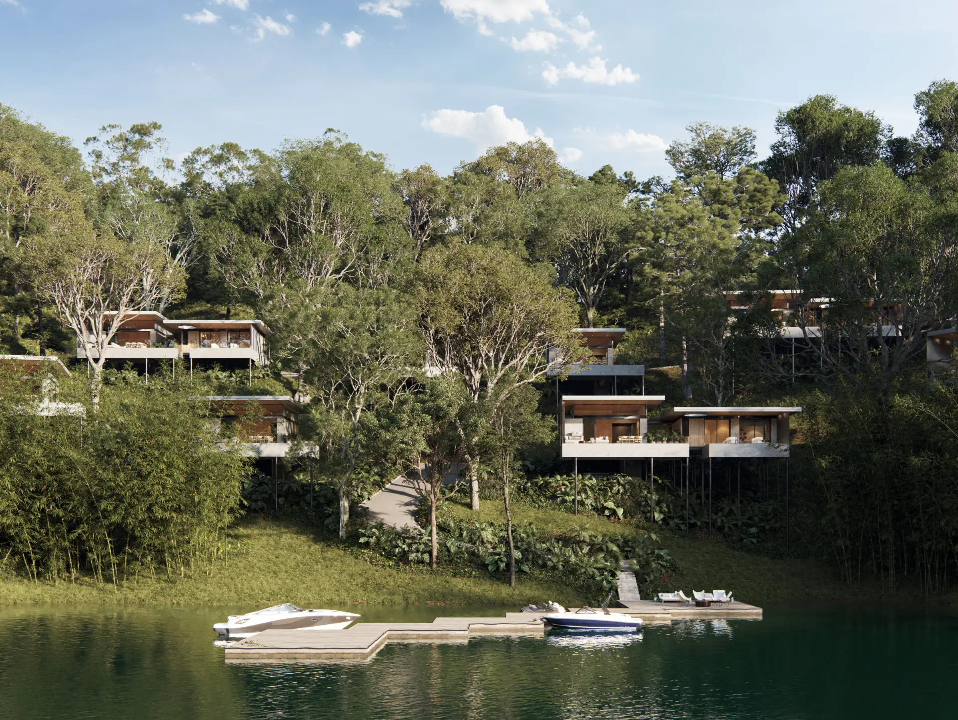 Bahari homes above the Guatapé reservoir