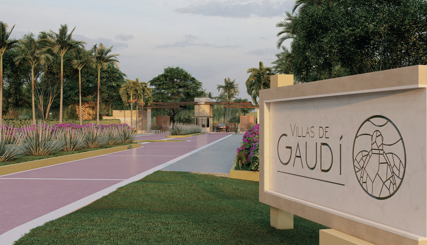 Villas de Gaudí entrance in Barú, Cartagena