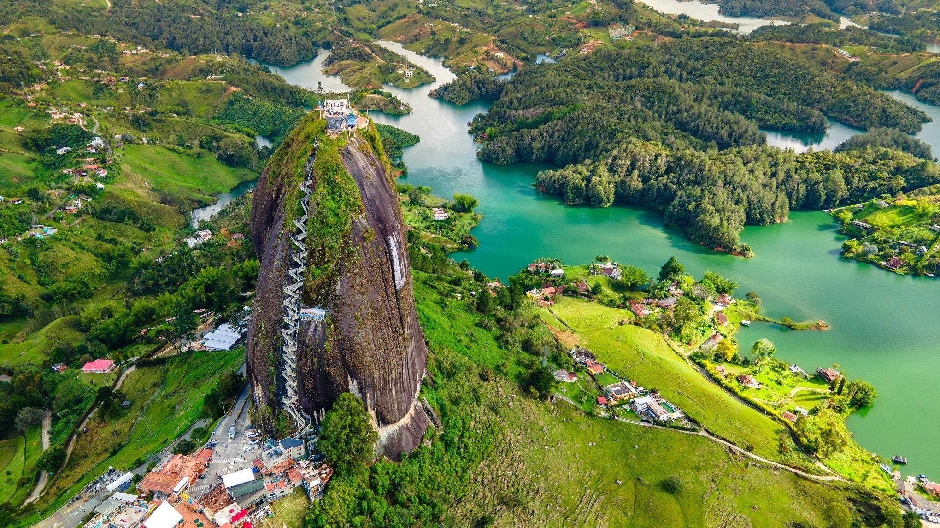 La Piedra del Peñol and the lakes of Guatapé, Colombia