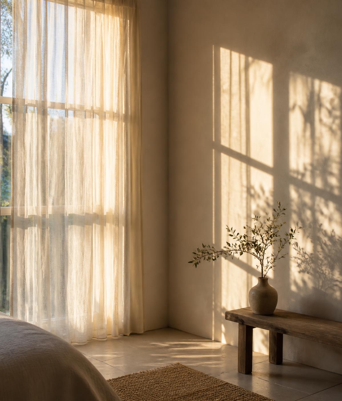 Sunlit plaster corner