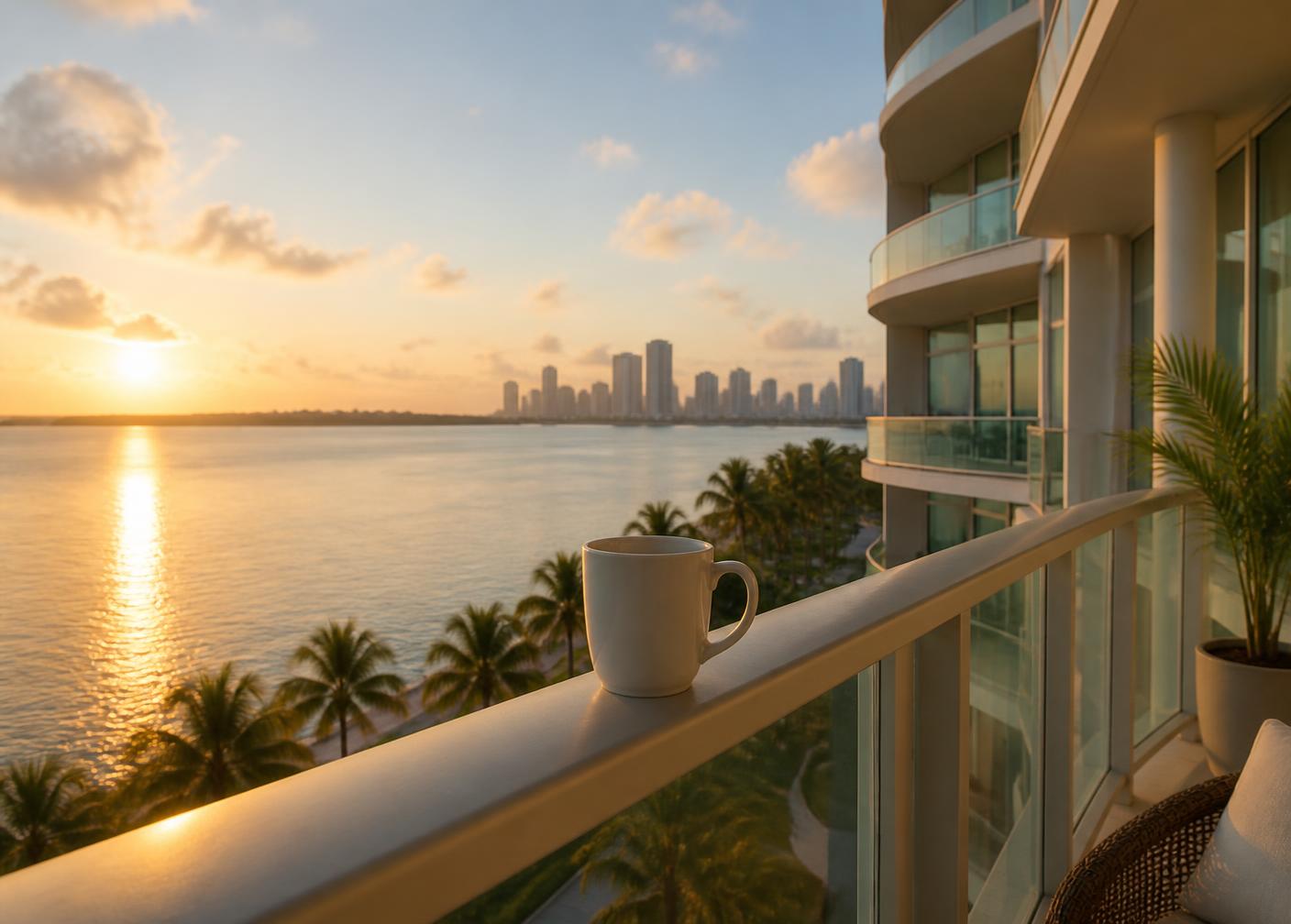 Miami balcony at sunrise
